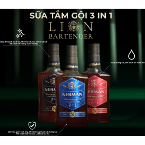 Sữa tắm gội rửa mặt Nerman Lion Bartender 3 In 1
